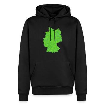 Karte der Flüsse in Deutschland - Männer Premium Bio Hoodie - Schwarz - Vorne - Nico (187cm)