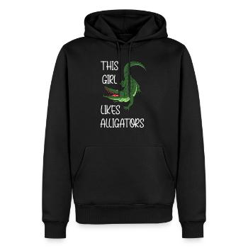 Une fille aime les reptiles, les mignons - Sweat à capuche Premium bio Homme - noir - Devant - Nico (187cm)