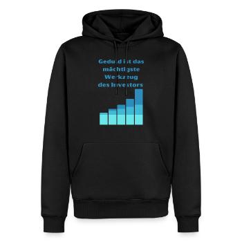 Geduld ist mächtig - Männer Premium Bio Hoodie - Schwarz - Vorne - Nico (187cm)