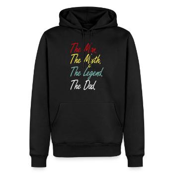 L’HOMME LE MYTHE LA LÉGENDE LE PAPA - Sweat à capuche Premium bio Homme - noir - Devant - Nico (187cm)