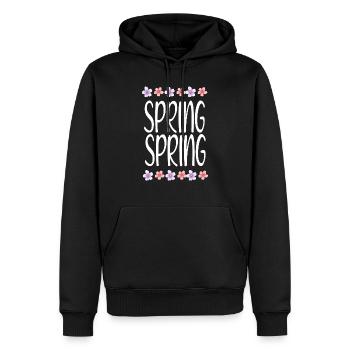 Mots de printemps blanc pour les T-chirts noirs - Sweat à capuche Premium bio Homme - noir - Devant - Nico (187cm)
