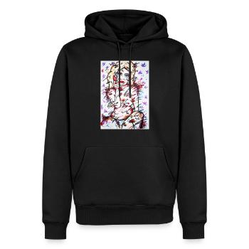 Telefonmädchen - Männer Premium Bio Hoodie - Schwarz - Vorne - Nico (187cm)