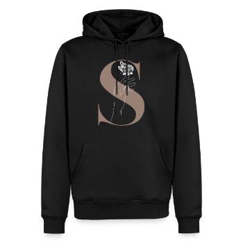Magischer Schmetterlingsbuchstabe - Männer Premium Bio Hoodie - Schwarz - Vorne - Nico (187cm)