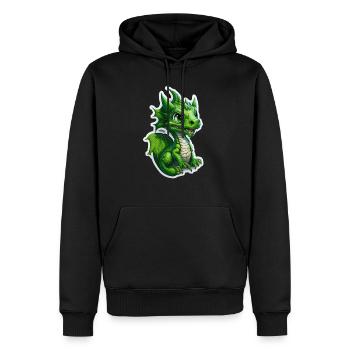 Bébé dragon, mignon, heureux, souriant - Sweat à capuche Premium bio Homme - noir - Devant - Nico (187cm)