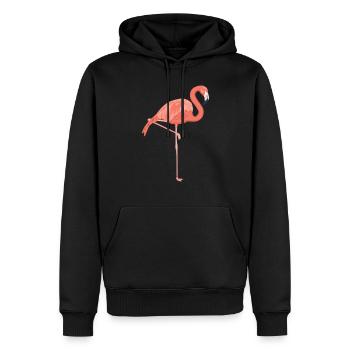 Rosa Flamingo - Männer Premium Bio Hoodie - Schwarz - Vorne - Nico (187cm)