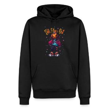 Citrouille d’Halloween effrayante - Sweat à capuche Premium bio Homme - noir - Devant - Nico (187cm)