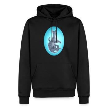 Jayfeather Häherfeder Graue Katze Warrior Cats - Männer Premium Bio Hoodie - Schwarz - Vorne - Nico (187cm)