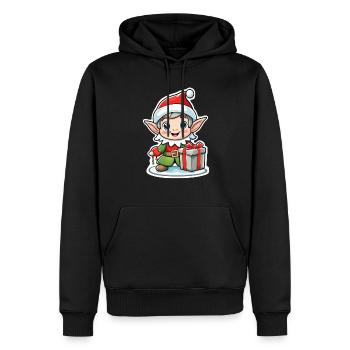 Elf Christmas Elf Gift Elf - Men’s Premium Organic Hoodie - black - Front - Nico (187cm)