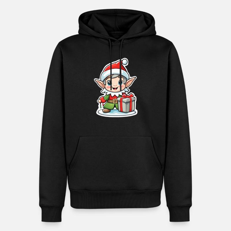 elfe noel cadeau lutin - Sweat à capuche Premium bio Homme - noir