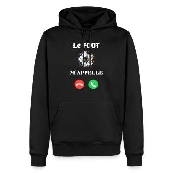 Le Foot m'appelle - J'aime le Foot - Sweat à capuche Premium bio Homme - noir - Devant - Nico (187cm)