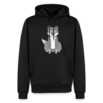 Karikatur-Wolf - Männer Premium Bio Hoodie - Schwarz - Vorne - Nico (187cm)