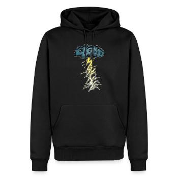 Temps orageux - Sweat à capuche Premium bio Homme - noir - Devant - Nico (187cm)