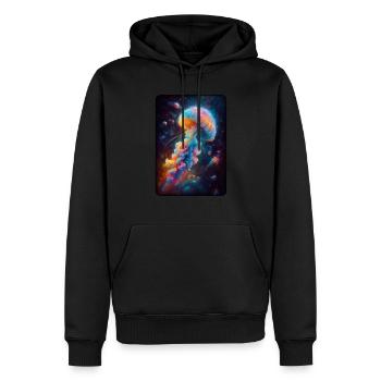 Cosmic Jellyfish Artwork - Men’s Premium Organic Hoodie - black - Front - Nico (187cm)