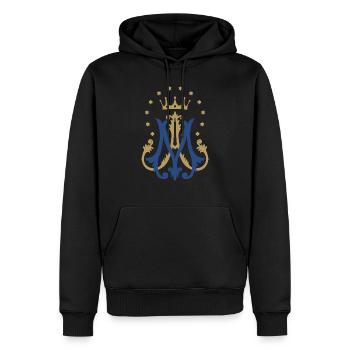 Auspice Maria - Sweat à capuche Premium bio Homme - noir - Devant - Nico (187cm)