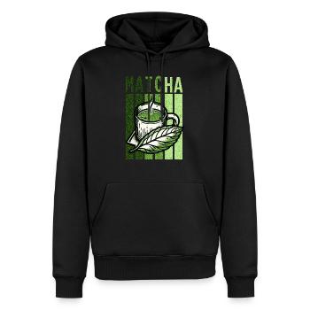 Matchastyle Rétro - Sweat à capuche Premium bio Homme - noir - Devant - Nico (187cm)