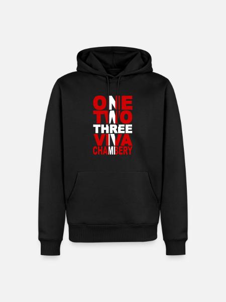 ONE TWO THREE VIVA CHAMBERY ! - Sweat à capuche Premium bio Homme - noir