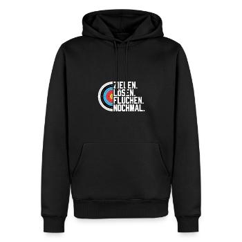 Bogenschießen Zielscheibe Bogenschießen Geschenk - Männer Premium Bio Hoodie - Schwarz - Vorne - Nico (187cm)