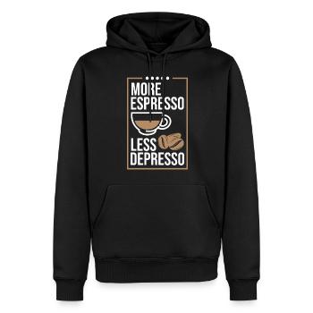 More Espresso, Kaffee, Coffee, Latte, Geschenkidee - Männer Premium Bio Hoodie - Schwarz - Vorne - Nico (187cm)