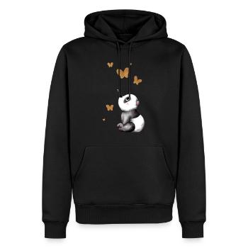 Träumender Comic Panda - Männer Premium Bio Hoodie - Schwarz - Vorne - Nico (187cm)