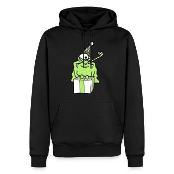 anniversaire seul solitaire triste célébrant des cadeaux - Sweat à capuche Premium bio Homme - noir - Devant - Nico (187cm)