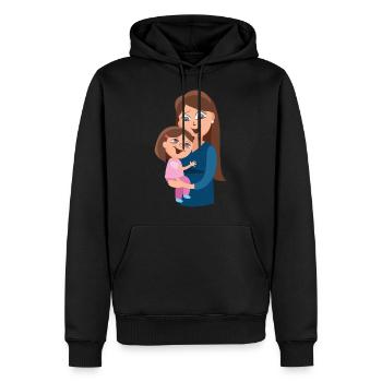 Mère et fille Mother Daughter - Sweat à capuche Premium bio Homme - noir - Devant - Nico (187cm)