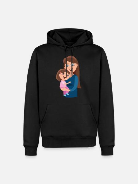 Moeder en Dochter Moeder Dochter - Mannen Premium Bio hoodie - zwart