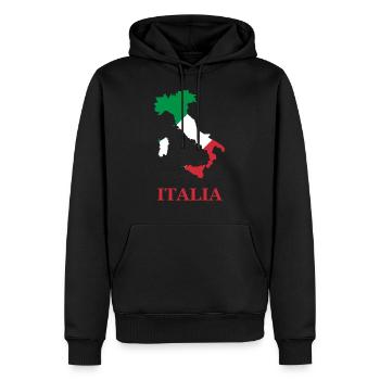 Italia - Männer Premium Bio Hoodie - Schwarz - Vorne - Nico (187cm)