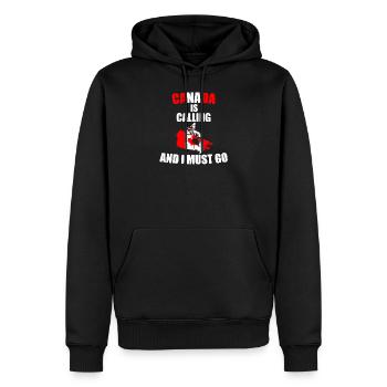 Kanada - Männer Premium Bio Hoodie - Schwarz - Vorne - Nico (187cm)