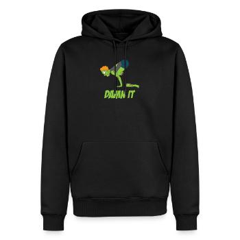 Zombie en position de yoga corbeau - Sweat à capuche Premium bio Homme - noir - Devant - Nico (187cm)