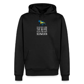 Keine Therapie SCHWEDEN Sverige Elch Geschenk - Männer Premium Bio Hoodie - Schwarz - Vorne - Nico (187cm)