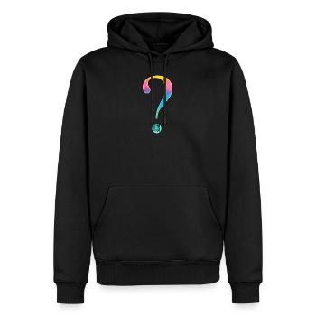 Pregnancy - question mark - QR code twins - Men’s Premium Organic Hoodie - black - Front - Nico (187cm)