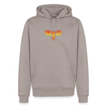 Phoenix - Men’s Premium Organic Hoodie - taupe - Front - Nico (187cm)