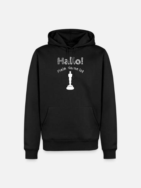 Hallo, mein Name ist Oskar | Oscar | Namensshirt - Männer Premium Bio Hoodie - Schwarz