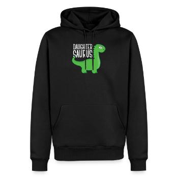 Daughter Saurus Funny Gift - Sweat à capuche Premium bio Homme - noir - Devant - Nico (187cm)