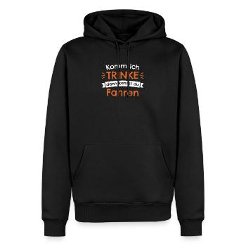 Saufen Spruch lustig Fahrer Auto Geschenk Party - Männer Premium Bio Hoodie - Schwarz - Vorne - Nico (187cm)