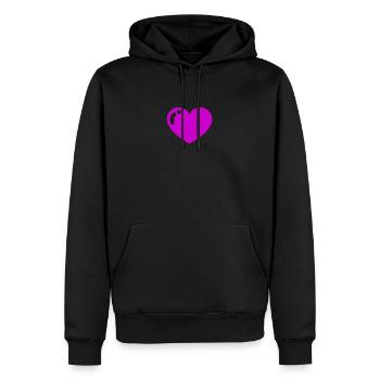 Heart violett - Männer Premium Bio Hoodie - Schwarz - Vorne - Nico (187cm)