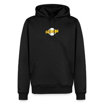 SUDOMAN! - Männer Premium Bio Hoodie - Schwarz - Vorne - Nico (187cm)