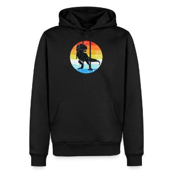 T-Rex Dinosaurier Retro Vintage - Männer Premium Bio Hoodie - Schwarz - Vorne - Nico (187cm)