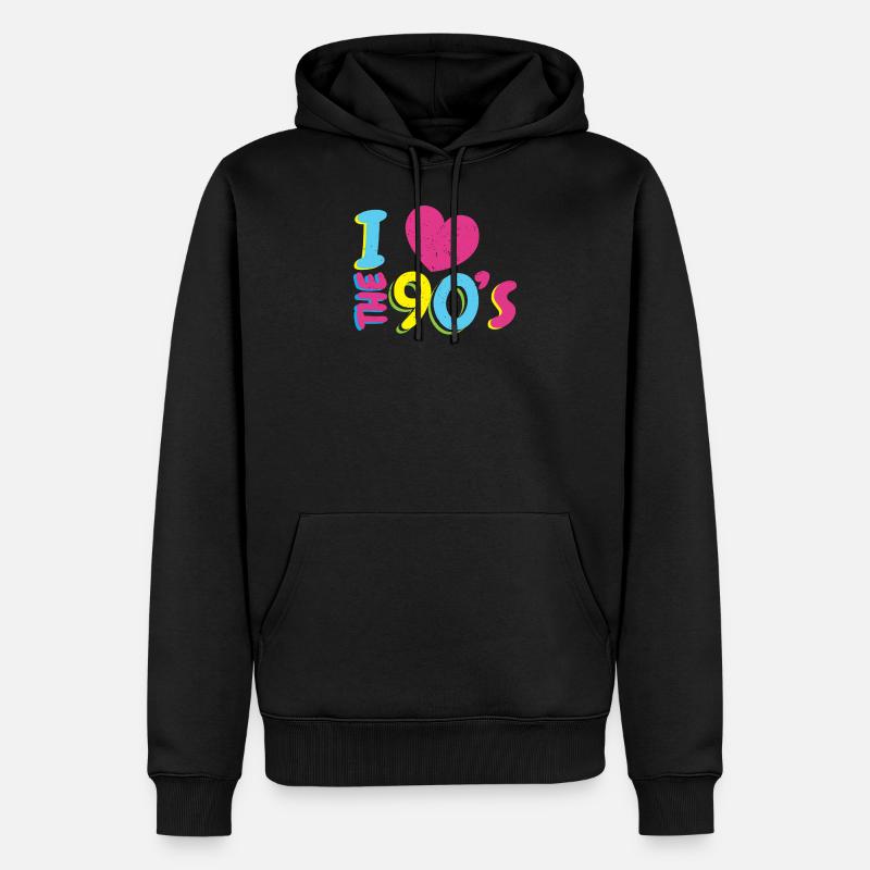 90's - Männer Premium Bio Hoodie - Schwarz