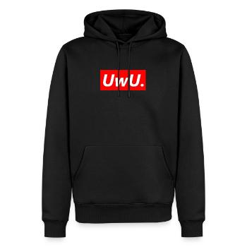 UwU - Men’s Premium Organic Hoodie - black - Front - Nico (187cm)