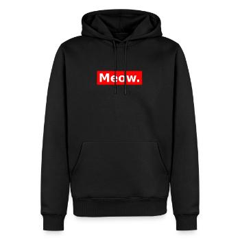 Meow. - Sweat à capuche Premium bio Homme - noir - Devant - Nico (187cm)