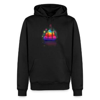 Merde arc-en-ciel - merde arc-en-ciel - Sweat à capuche Premium bio Homme - noir - Devant - Nico (187cm)
