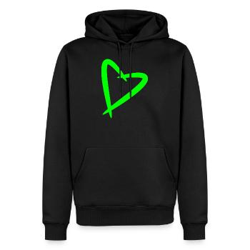 Herz Liebe Design - Männer Premium Bio Hoodie - Schwarz - Vorne - Nico (187cm)