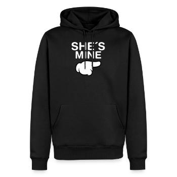 She´s Mine (Comic Hand) - Männer Premium Bio Hoodie - Schwarz - Vorne - Nico (187cm)