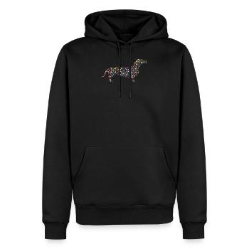 Hund Dackel Blumen Mandarin Geschenk - Männer Premium Bio Hoodie - Schwarz - Vorne - Nico (187cm)
