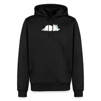 Einhorn Schlafen Müde Kopfkissen Chillen Geschenk - Männer Premium Bio Hoodie - Schwarz - Vorne - Nico (187cm)