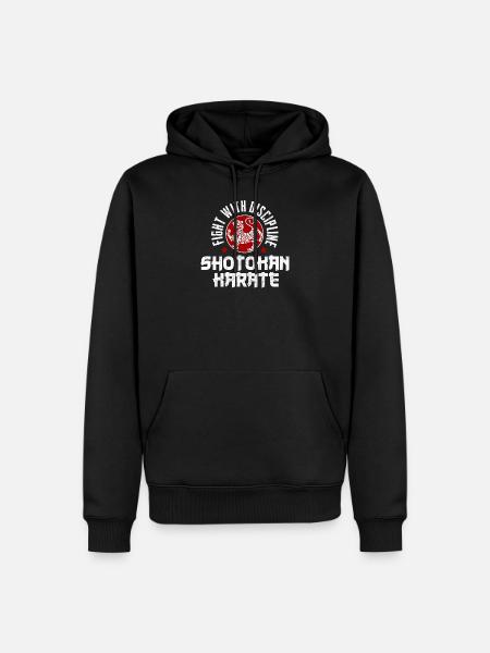"Fight With Discipline" Shotokan T-Shirt Design - Männer Premium Bio Hoodie - Schwarz