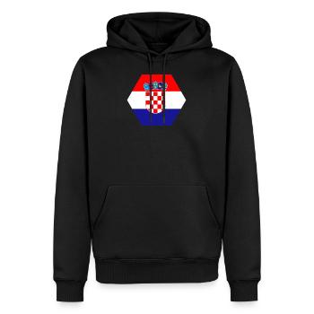 Losange Croatie patrie amour cadeau rétro - Sweat à capuche Premium bio Homme - noir - Devant - Nico (187cm)