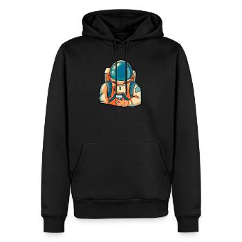 Kaffee Barista Astronaut Espresso Weltraum Filter - Männer Premium Bio Hoodie - Schwarz - Vorne - Nico (187cm)