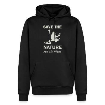 save the nature save the planet naturschutz - Männer Premium Bio Hoodie - Schwarz - Vorne - Nico (187cm)